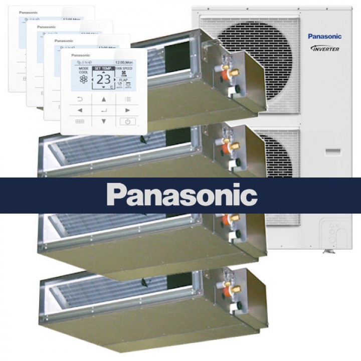 Pakiet Multisplit Panasonic model kanałowy 4x2.5 kW z rozprowadzeniem na 4 pokoje